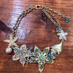 Vintage Nordstrom Sequin Seashells Statement Necklace